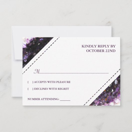 Amethyst Geode | Violet Wedding RSVP (Voorkant)