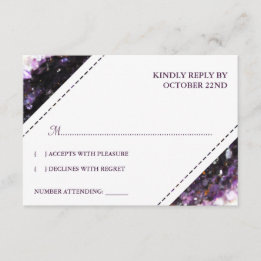 Amethyst Geode | Violet Wedding RSVP Kaartje
