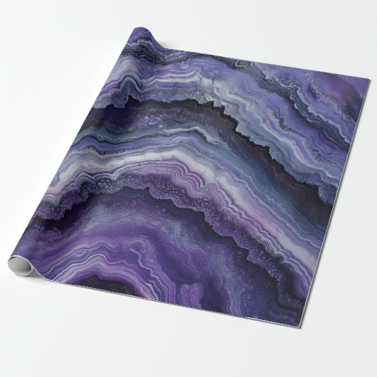 Amethyst geode vloeistofgiet cadeaupapier (Uitgerold)