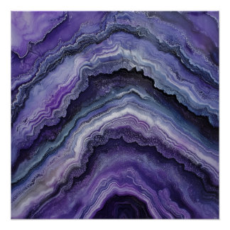 Amethyst geode vloeistofgiet perfect poster