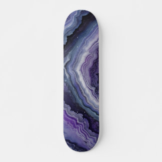Amethyst geode vloeistofgiet persoonlijk skateboard