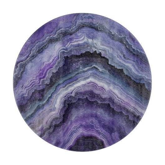 Amethyst geode vloeistofgiet snijplank (Voorkant)