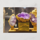Amethyst Geodes Museum Display Digital Art Briefkaart (Voorkant)