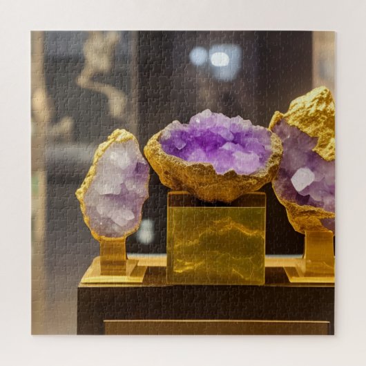 Amethyst Geodes Museum Display Digital Art Legpuzzel (Verticaal)