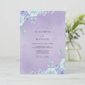 Amethyst Geschilderde Blad Bruiloft Kaart (Staand voorkant)