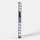 Amethyst Glitter Chevron Zwart en Wit Monogram iPhone Hoesje (Rechterkant)