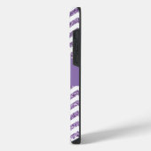 Amethyst Glitter Chevron Zwart en Wit Monogram iPhone Hoesje (Linkerkant)