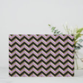 Amethyst Gold Black Zigzag Pattern Briefpapier (Staand voorkant)