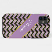 Amethyst Gold Black Zigzag Pattern Case-Mate iPhone Case (Achterkant (horizontaal))