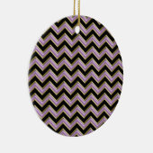 Amethyst Gold Black Zigzag Pattern Keramisch Ornament (Rechts)