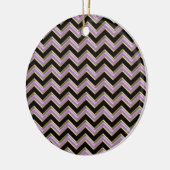 Amethyst Gold Black Zigzag Pattern Keramisch Ornament (Links)