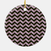 Amethyst Gold Black Zigzag Pattern Keramisch Ornament (Achterkant)