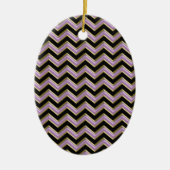 Amethyst Gold Black Zigzag Pattern Keramisch Ornament (Voorkant)
