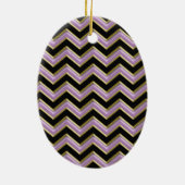 Amethyst Gold Black Zigzag Pattern Keramisch Ornament (Achterkant)