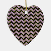 Amethyst Gold Black Zigzag Pattern Keramisch Ornament (Rechts)