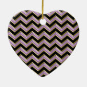 Amethyst Gold Black Zigzag Pattern Keramisch Ornament (Achterkant)
