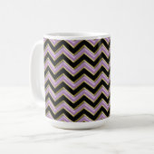 Amethyst Gold Black Zigzag Pattern Koffiemok (Voorkant links)