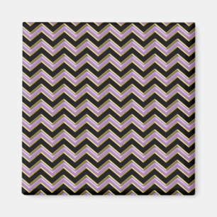 Amethyst Gold Black Zigzag Pattern Magneet