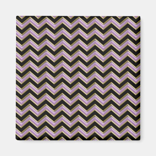 Amethyst Gold Black Zigzag Pattern Magneet (Voorkant)