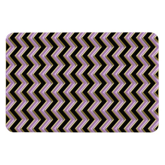 Amethyst Gold Black Zigzag Pattern Magneet (Horizontaal)