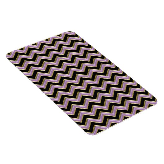Amethyst Gold Black Zigzag Pattern Magneet (Rechterzijde)