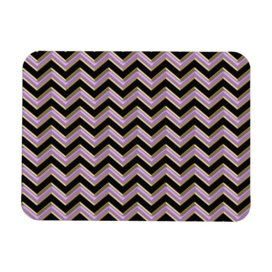 Amethyst Gold Black Zigzag Pattern Magneet (Horizontaal)