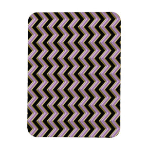 Amethyst Gold Black Zigzag Pattern Magneet