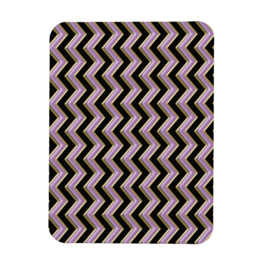 Amethyst Gold Black Zigzag Pattern Magneet (Verticaal)