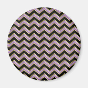 Amethyst Gold Black Zigzag Pattern Magneet