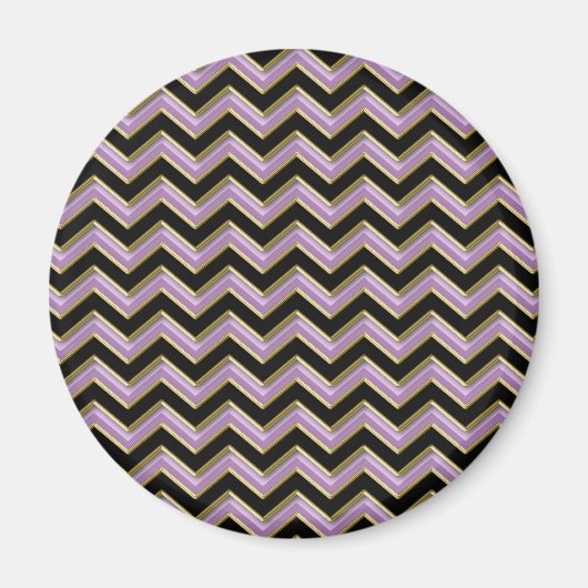 Amethyst Gold Black Zigzag Pattern Magneet (Voorkant)