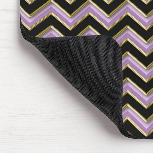 Amethyst Gold Black Zigzag Pattern Muismat (Hoek)