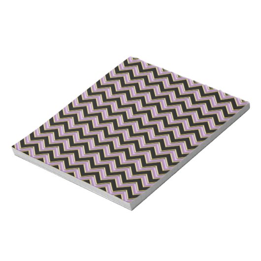 Amethyst Gold Black Zigzag Pattern Notitieblok (Linkerzijde)