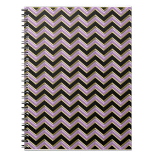 Amethyst Gold Black Zigzag Pattern Notitieboek