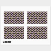 Amethyst Gold Black Zigzag Pattern Rechthoekige Sticker (Vel)