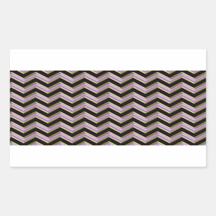 Amethyst Gold Black Zigzag Pattern Rechthoekige Sticker