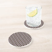 Amethyst Gold Black Zigzag Pattern Zandsteen Onderzetter (Zijkant)