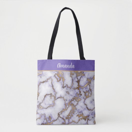 Amethyst Gold Marble Tote Bag (Voorkant)