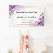 Amethyst  Golden Lijst-achtergrond bloemen Spandoek (Insitu)