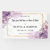 Amethyst  Golden Lijst-achtergrond bloemen Spandoek (Horizontaal)