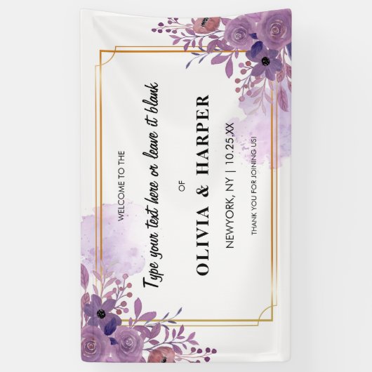 Amethyst  Golden Lijst-achtergrond bloemen Spandoek (Verticaal)