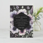 Amethyst Gothic Anemone Wedding Kaart (Staand voorkant)