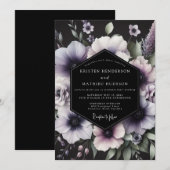 Amethyst Gothic Anemone Wedding Kaart (Voorkant / Achterkant)