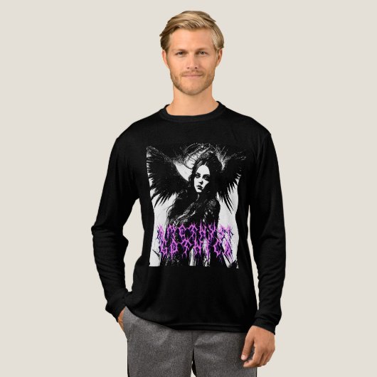 Amethyst Gothica Dark Angel Longsleeve Tri-Blend Shirt (Voorkant)