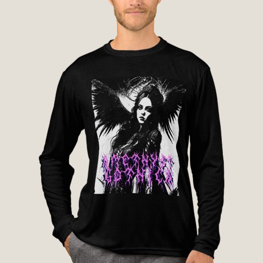 Amethyst Gothica Dark Angel Longsleeve Tri-Blend Shirt (Voorkant volledig)