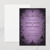 Amethyst Gotische Roos Save The Date (Voorkant / Achterkant)