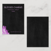 Amethyst Gypsy Boho Crystal Pendant Holder Display Visitekaartje (Voorkant / Achterkant)