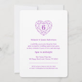 Amethyst hart jubileum 6 jaar foto uitnodigingen (Achterkant)