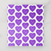 Amethyst hart waterverf gast paars wit plaatskaartje (Binnenkant ongevouwen)