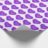 Amethyst hartritme waterverf patroon paars wit cadeaupapier (Hoek)