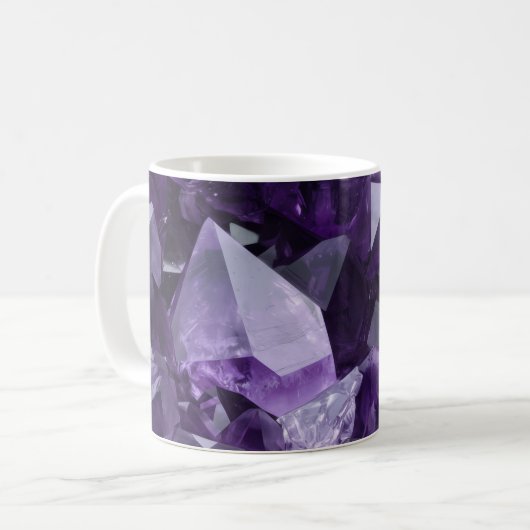 Amethyst Healing Crystal Cluster Koffiemok (Voorkant links)
